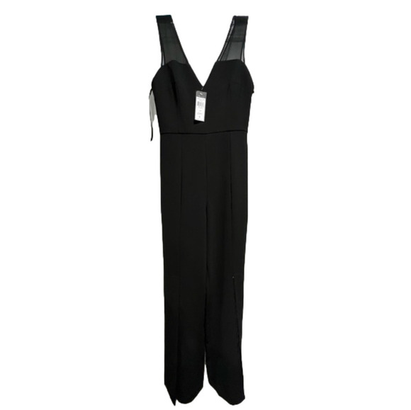 𝅺bcbg MAX AZRIA WOMENS VICKTORIA ILLUSION SLEEVELESS JUMPSUIT. Size small. NWT - Picture 1 of 5